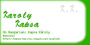 karoly kapsa business card